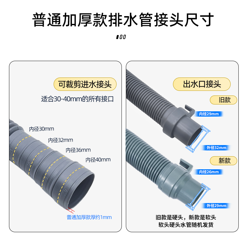 通用洗衣机排水管出水管下水管延长管加长管软管全半自动波轮滚筒 - 图0