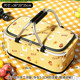 Picnic basket foldable outdoor picnic camping supplies large capacity insulation handbasket multi-function storage basket portable