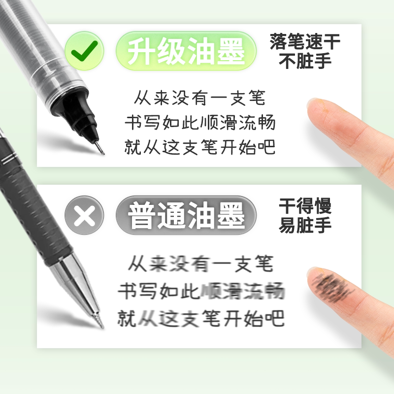 大容量速干直液式走珠笔学生刷题专用0.5mm全针管中性笔简约黑红蓝色水笔办公签字黑笔顺滑高颜值笔