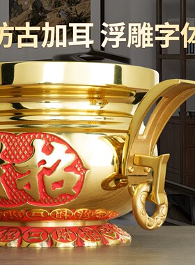 纯黄铜香炉佛前神台上香供炉家用招财供奉香火熏香摆件寺庙佛堂