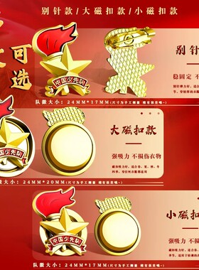 少先队标准型干部标志安全别针式