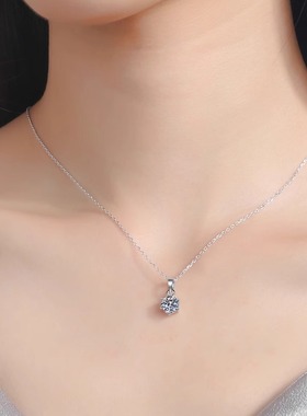 莫桑石925纯银项链百搭吊坠小众设计珠宝首饰批发520礼物饰品女