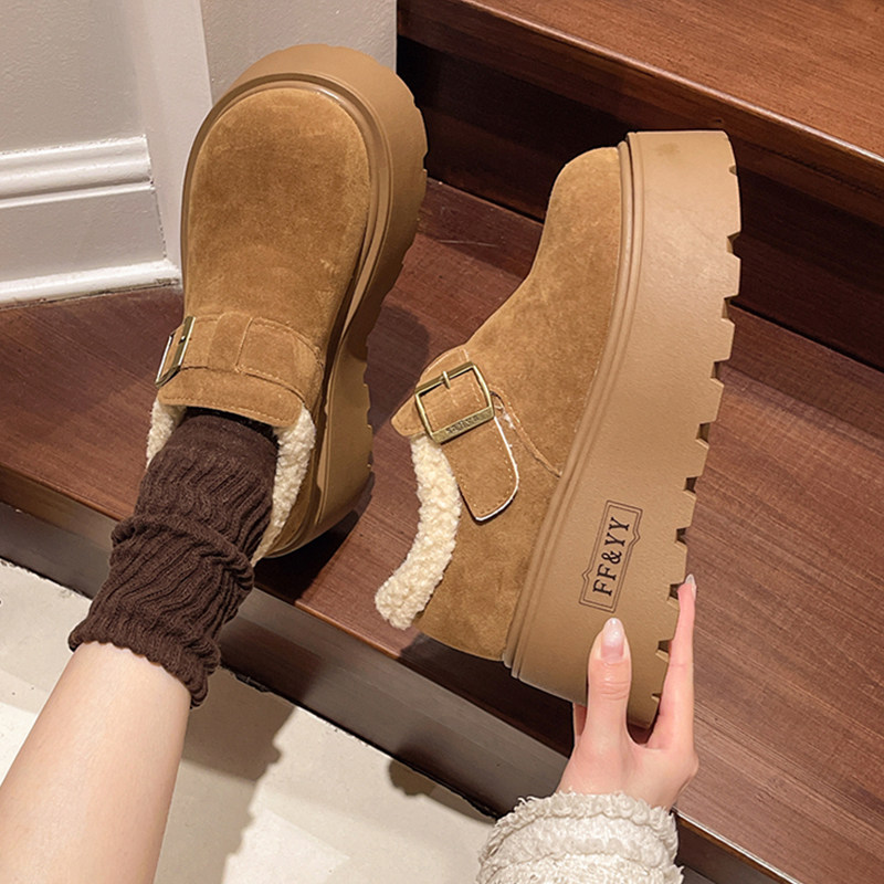 厚底增高雪地靴女加绒加厚勃肯鞋2025新款冬季爆款乐福鞋雪地棉鞋,淘宝优惠券,粉丝福利购,淘宝优惠卷