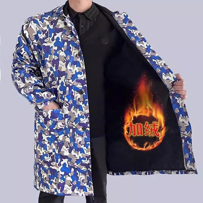 加绒防水连帽迷彩罩衣工作服大褂外穿成人耐脏厨房长袖围裙外套,淘宝优惠券,粉丝福利购,淘宝优惠卷