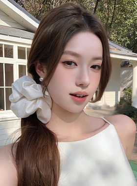 超大缎面大肠发圈女高级感扎发头绳低马尾发绳发饰黑色白色头饰