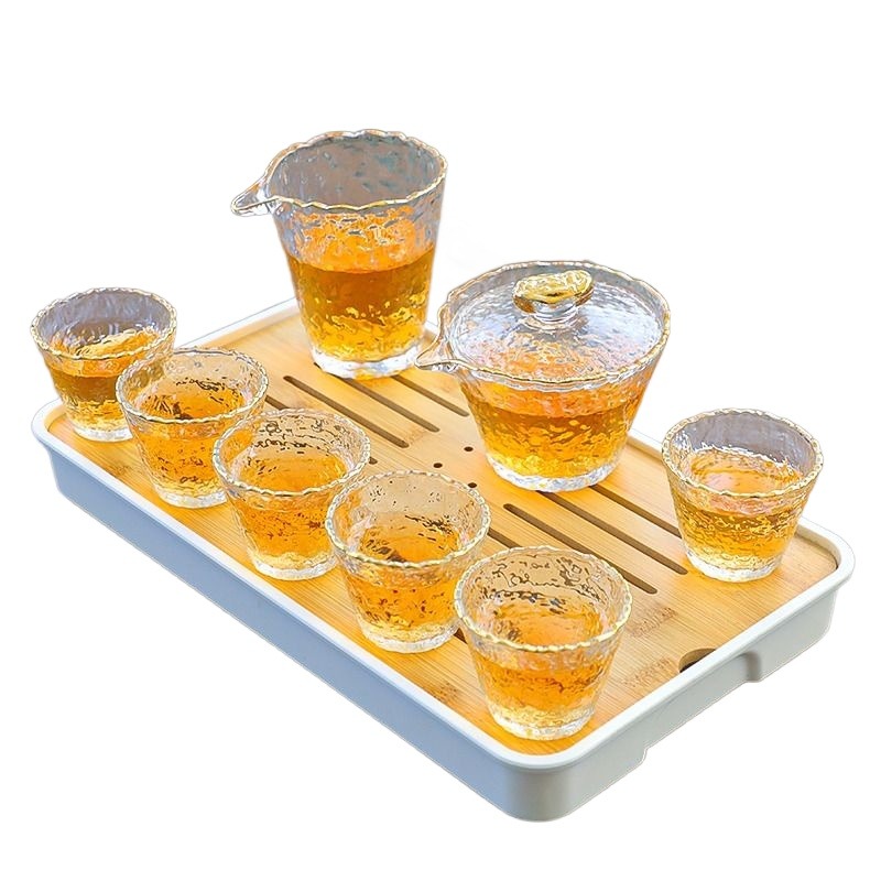 耐热冰露纹玻璃功夫茶具套装日式网红颜值雅器实惠透明泡茶品茶杯 - 图3