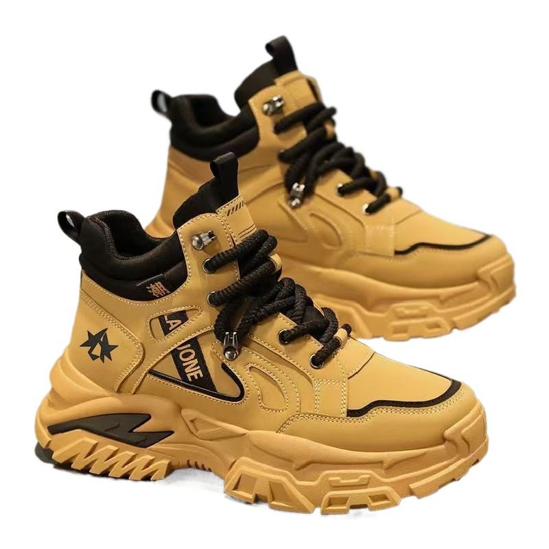 厚底隐形内增高10cm马丁靴男冬季加绒2025新款休闲运动百搭老爹鞋,淘宝优惠券,粉丝福利购,淘宝优惠卷