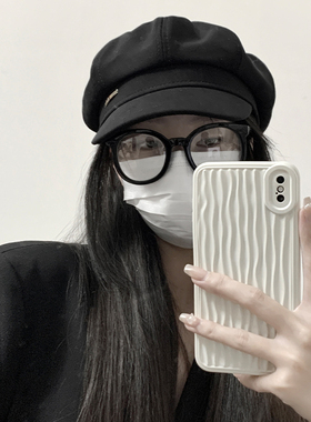 贝雷帽子女2026春夏季画家帽报童八角帽户外休闲宽檐可折叠黑色