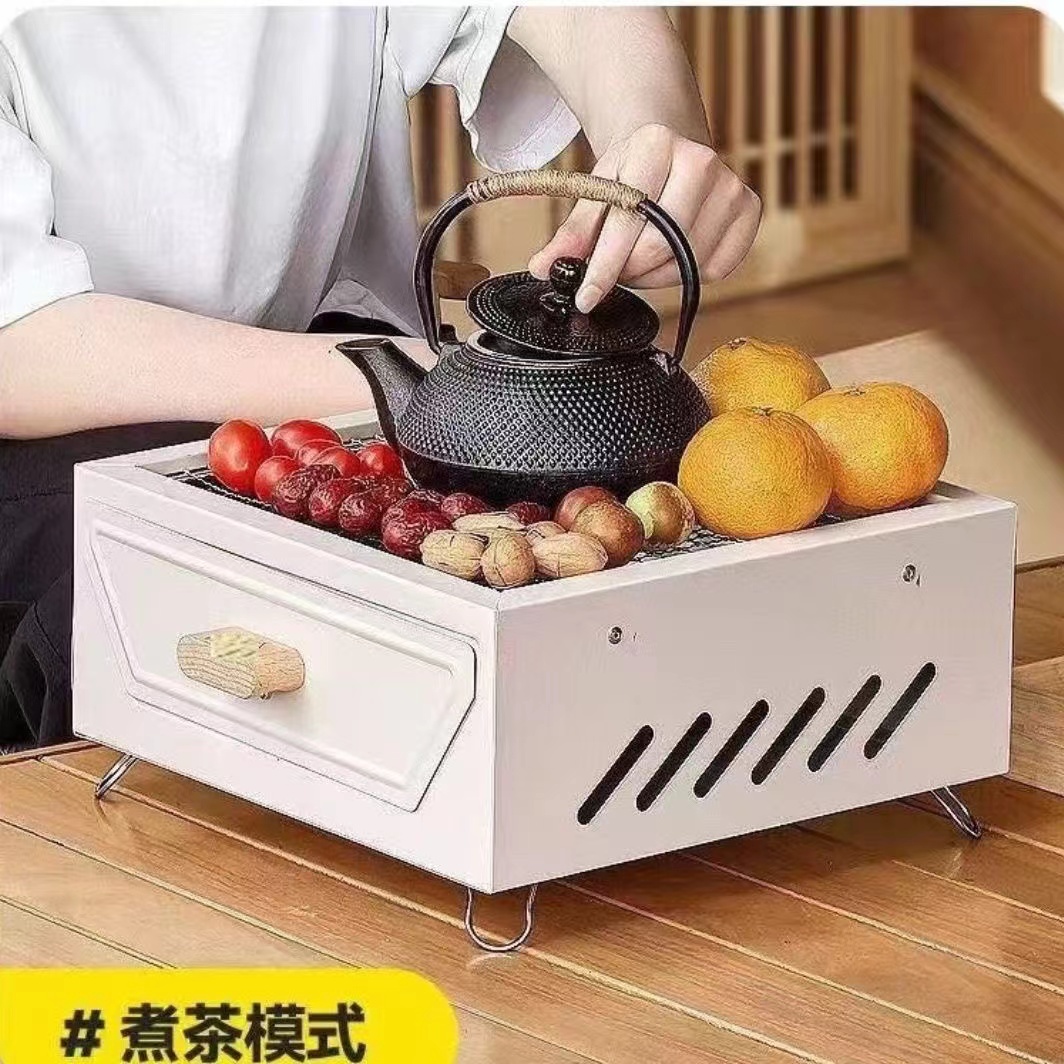 A full set of tea-making equipment around the stove, outdoor barbecue stove, picnic barbecue barbecue stove set, household small and portable