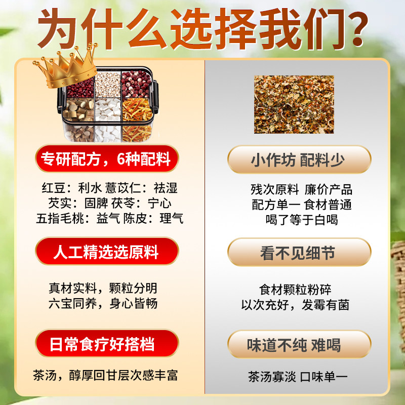 北京同仁堂炒熟红豆薏苡仁五指毛桃养生祛湿气六宝茶薏米茯苓健脾,淘宝优惠券,粉丝福利购,淘宝优惠卷