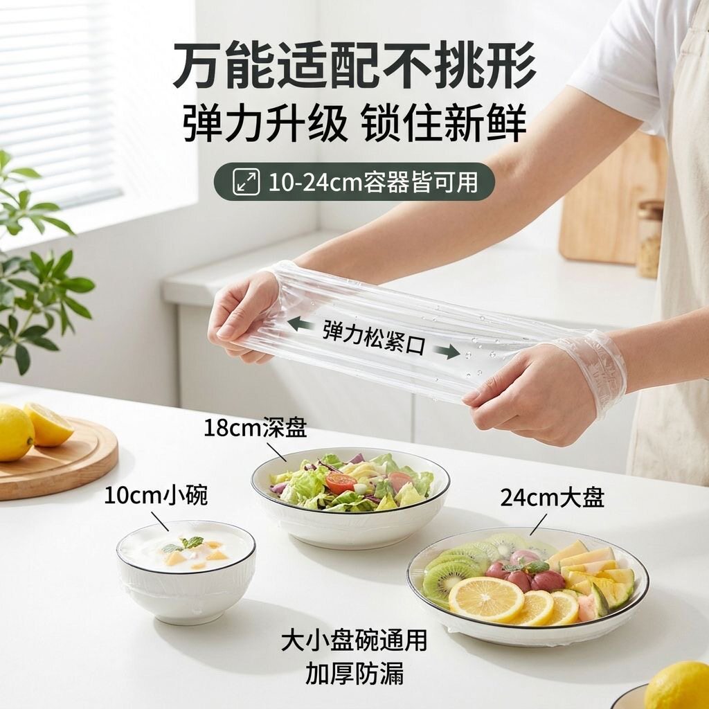 工厂天降1.49元！一次性保鲜膜套一包100只