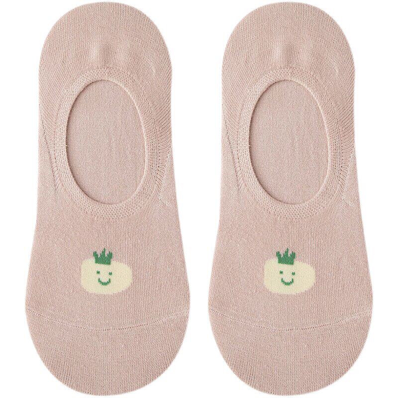 日系袜子船袜女浅口隐形袜薄款防滑不掉跟纯棉短袜甜美可爱