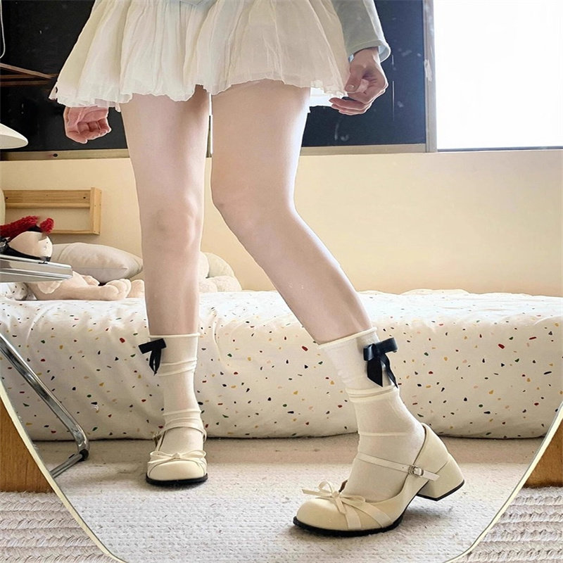 蔻孜金白色玛丽珍鞋女百搭蝴易结法式浅口单鞋蝶学风院小皮鞋,淘宝优惠券,粉丝福利购,淘宝优惠卷