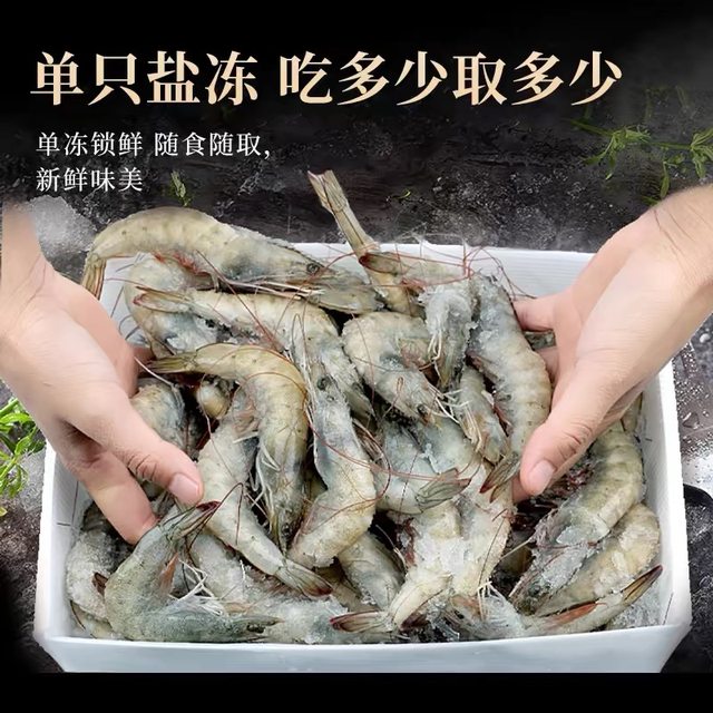 Salt-frozen Qingdao prawns SF flash delivery