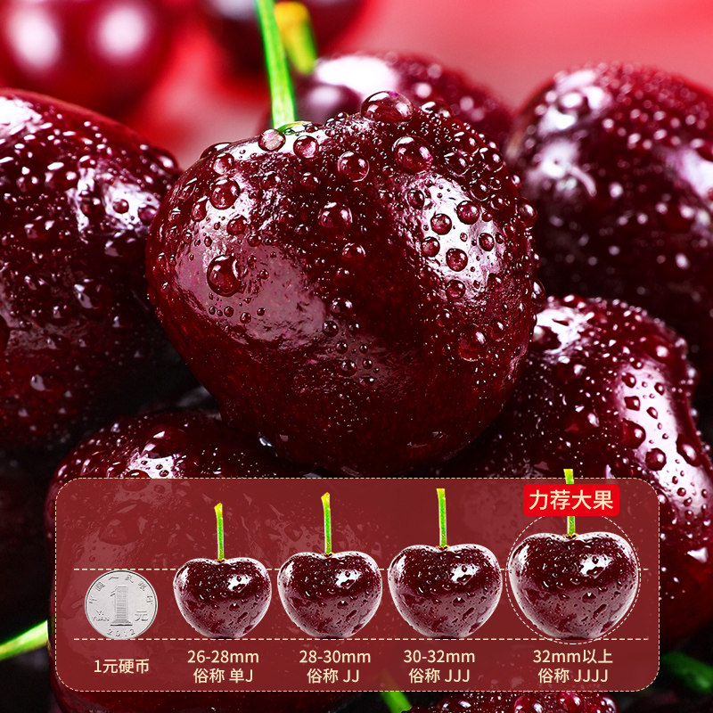 新鲜采摘现货智利车厘子包邮当季脆甜孕妇水果进口3J4J樱桃,淘宝优惠券,粉丝福利购,淘宝优惠卷