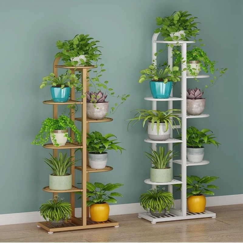 花架置物架阳台铁艺多层室内花盆架客厅落地式多肉植物展示花架子 - 图3