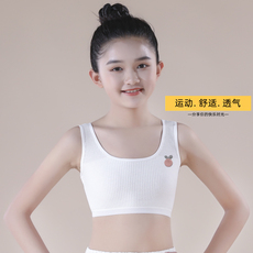 Топы и бра 8-16岁女童纯棉发育期小背心内衣双层中小学生女孩抹胸无钢圈裹胸