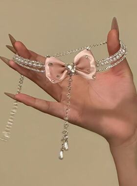 【名媛序曲】甜美气质蝴蝶结锆石项链设计感choker项链公主颈链