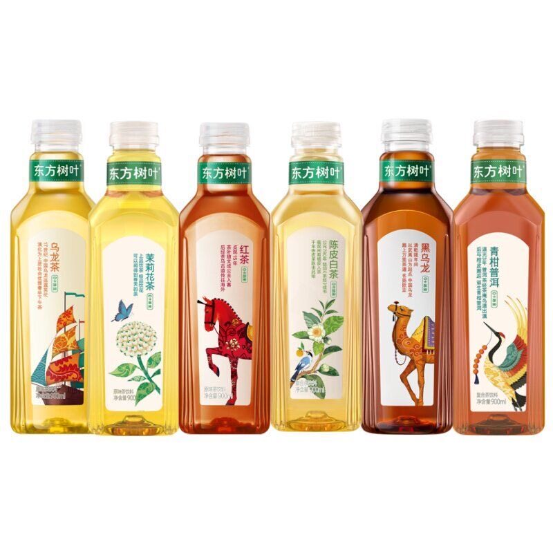 农夫山泉东方树叶茉莉花茶900ml*12瓶整箱青柑普洱0糖茶饮料陈皮