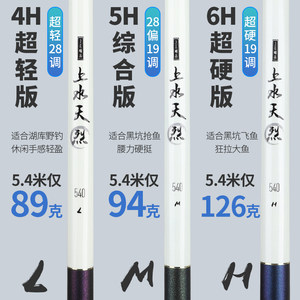 上水渔元钓鱼竿台钓野钓超轻超硬19调鲤鱼鲫鱼竿黑坑大物鱼竿手杆