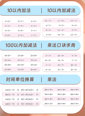 1-4年级上下册口算题卡天天练