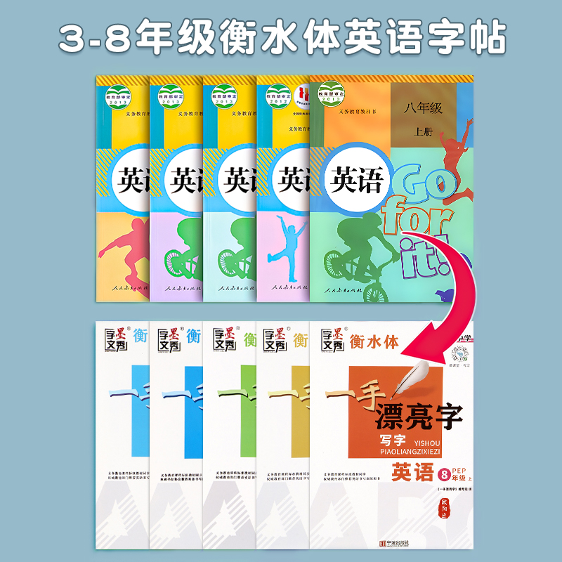 三年级衡水体英语字帖四五六七八年级上册下册人教版同步练字帖小学生初中生英文字母练习单词每日一练练习册描红写字贴专用练字本 - 图0