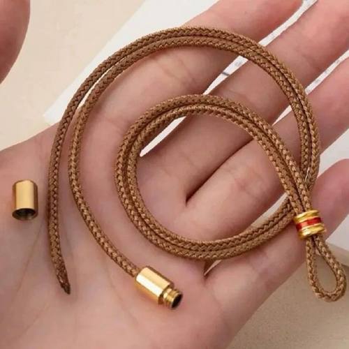 老铺同款绳新年吊坠挂绳黄金色手工编织项链绳配葫芦罗盘绳脖绳子 - 图1