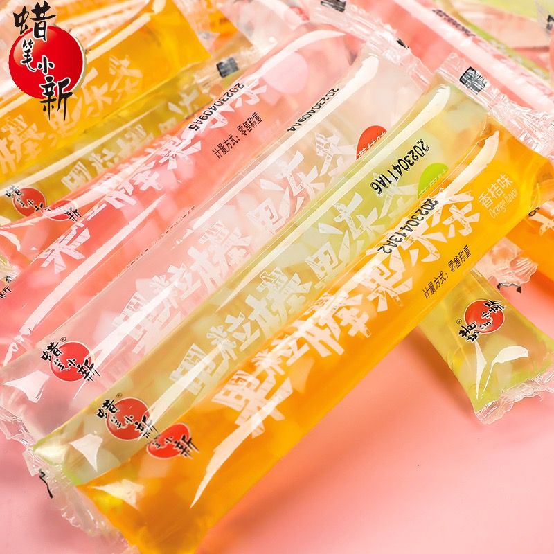 蜡笔小新果冻条果粒棒水果味可吸棒冰椰果粒儿童食品休闲零食解馋 - 图1