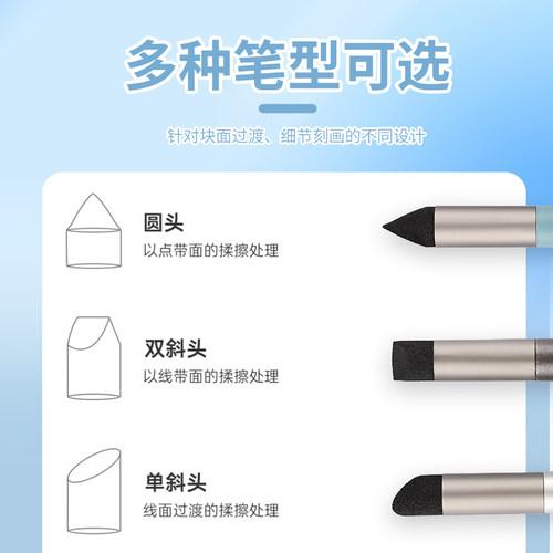 油画棒专用揉擦笔涂抹笔重彩蜡笔软头过渡海绵球刮刀晕染绘画画笔工具调色混色高光圆头搓笔美术生油画纸擦笔 - 图1
