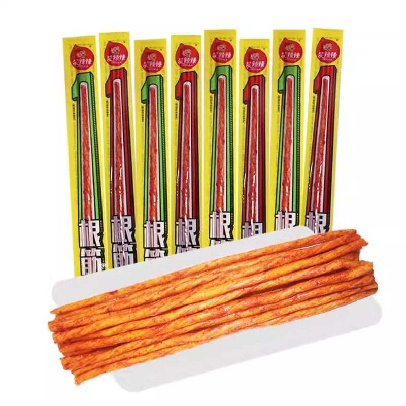 笑辣辣一根筋辣条实惠童年经典香辣解馋有嚼劲面筋制品零食爆款