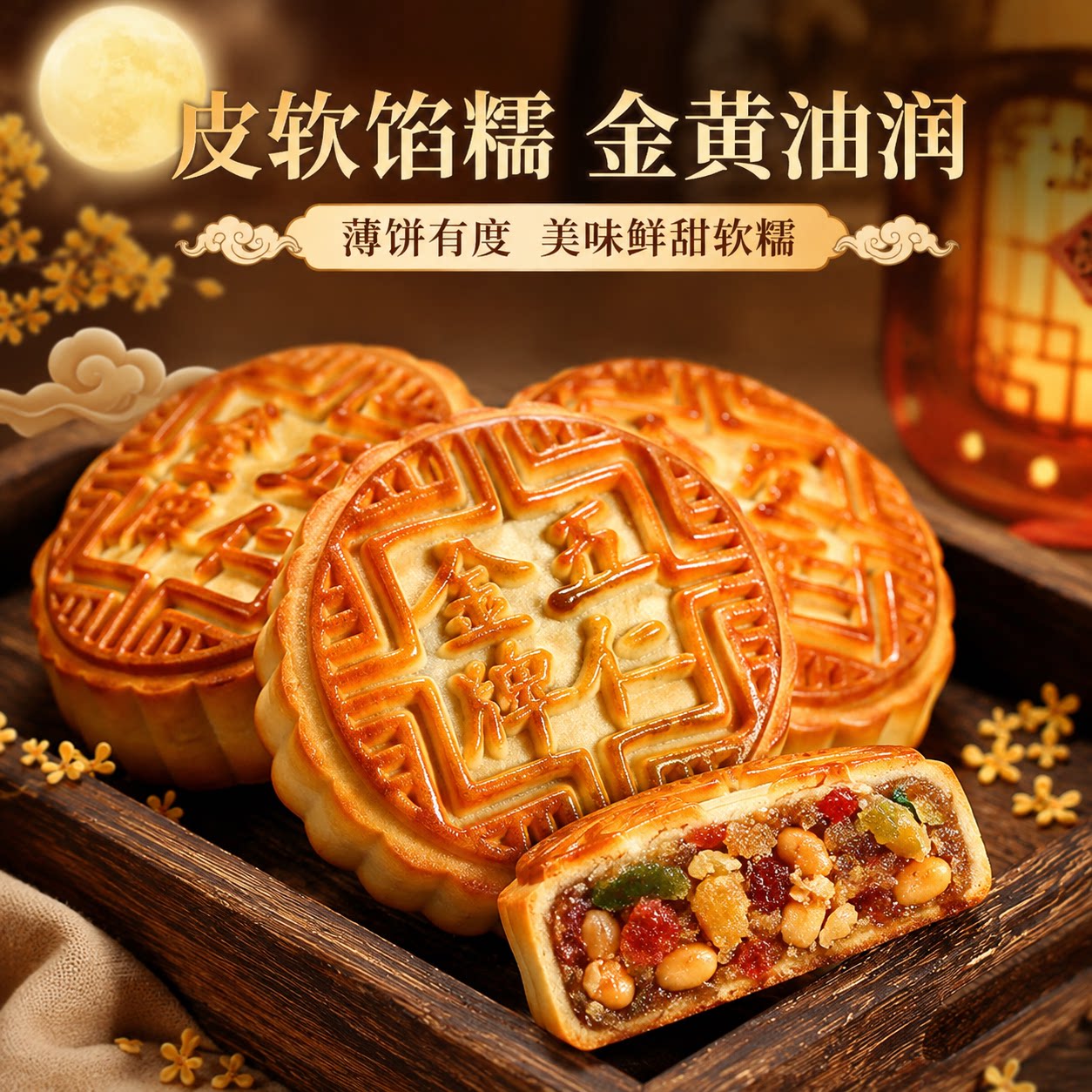 胖正宗老式五仁月饼东来官方旗舰店广式糕点手工中秋月饼2025新款