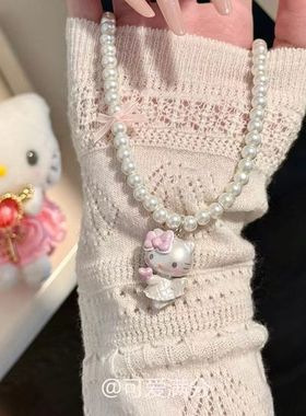 「少女日记」甜美风可爱小猫串珠项链时尚高颜值学生党串珠锁骨链