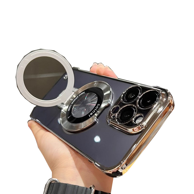 无边框磁吸支架适用iPhone16promax手机壳苹果14新款13裸机手感12简约11高档pro透明plus电镀15pm硬壳男女款 - 图3