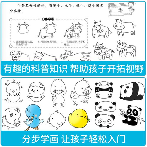 正版简笔画大全10000例儿童画手绘本入门自学零基础幼儿儿童学画画教材书小学生绘画启蒙教材美术教程幼师教师用书5000例-图1