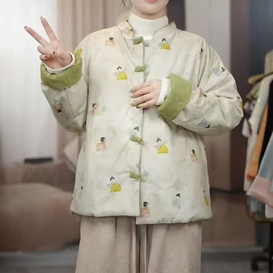 妈妈秋冬装新中式棉衣女长袖外套两面穿国风盘扣立领棉服加厚保暖,淘宝优惠券,粉丝福利购,淘宝优惠卷