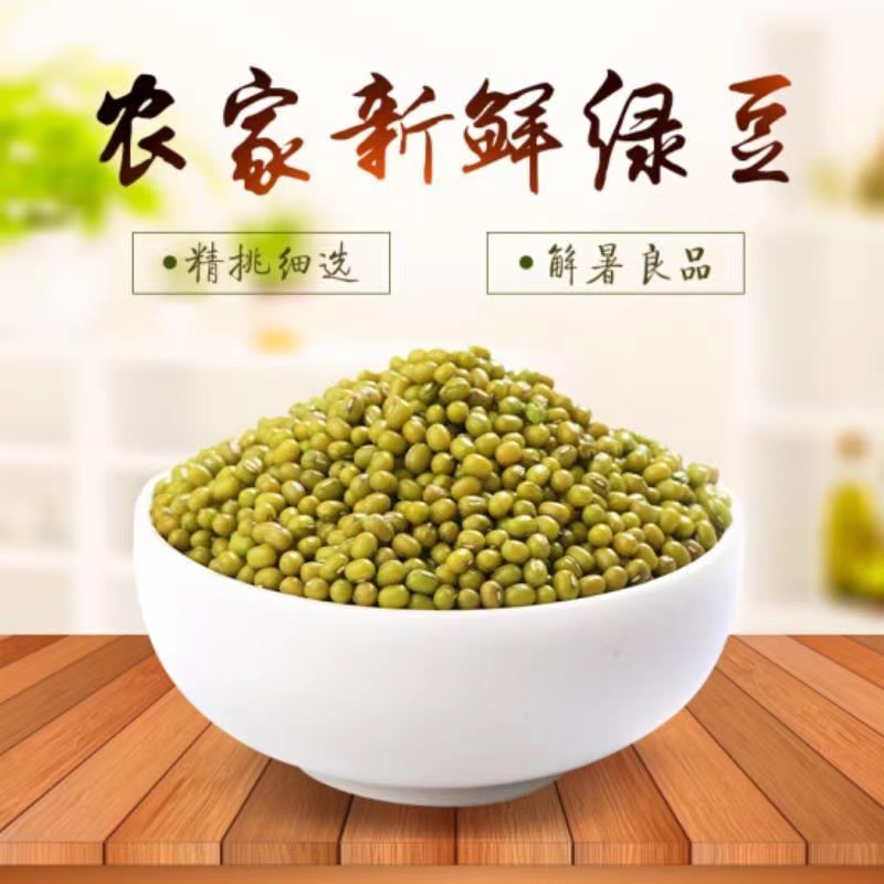 新货绿豆2500g农家自产发豆芽专用绿豆汤绿豆沙原料新鲜发芽散装 - 图1