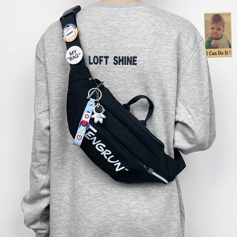 ins潮牌胸包男士日系休闲斜挎小包简约工装单肩包女运动手机腰包,淘宝优惠券,粉丝福利购,淘宝优惠卷