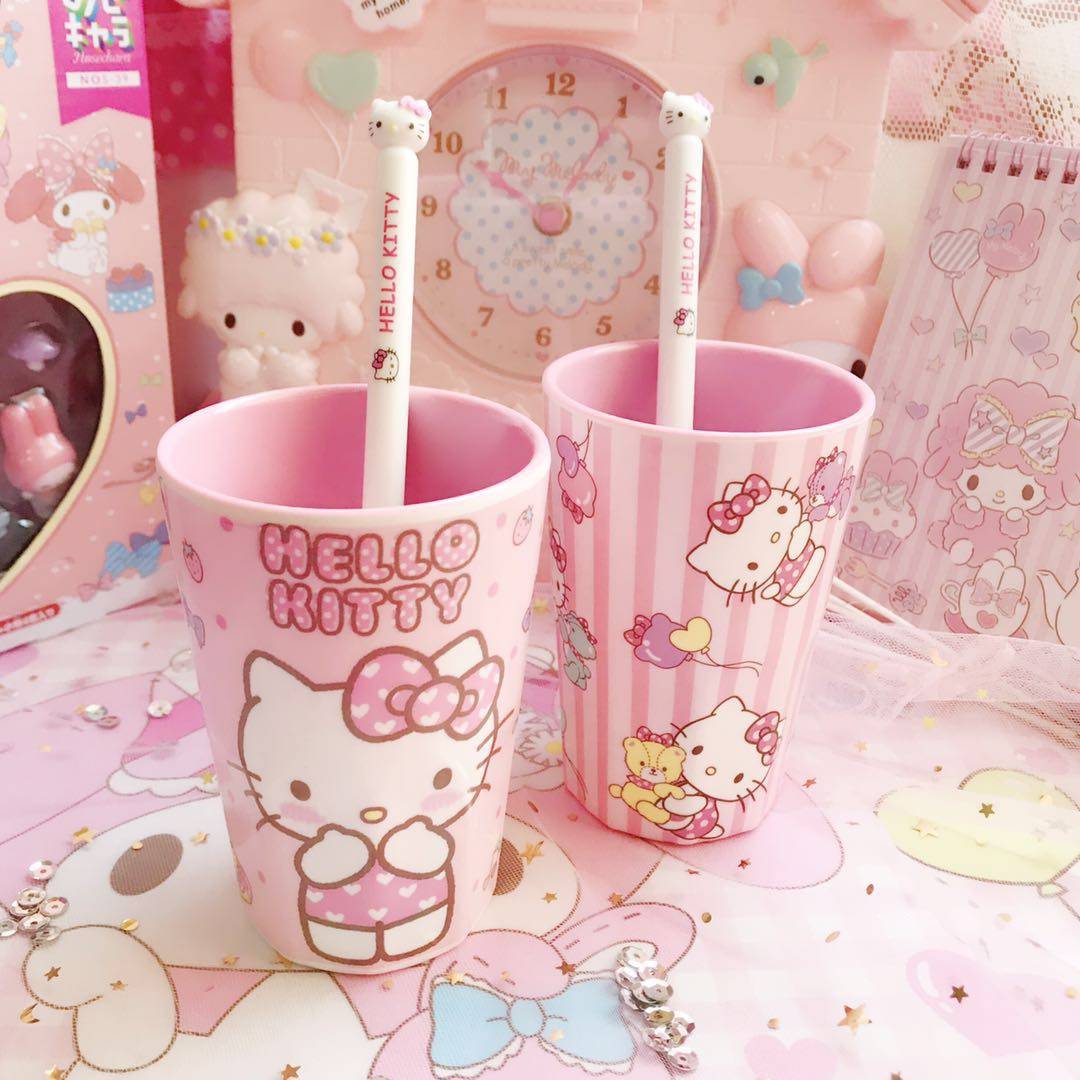 可爱卡通hellokitty漱口杯牙刷杯水杯牛奶杯密胺杯 刷牙杯 闺蜜杯,淘宝优惠券,粉丝福利购,淘宝优惠卷