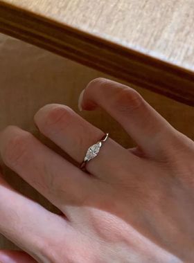 S925纯银马眼钻戒指尾戒女款中古风复古轻奢高级感爆款指环