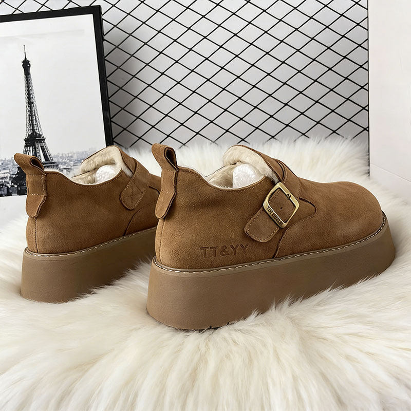 厚底全包勃肯鞋女鞋子加绒保暖雪地靴2025新款冬季乐福鞋棉鞋防水,淘宝优惠券,粉丝福利购,淘宝优惠卷
