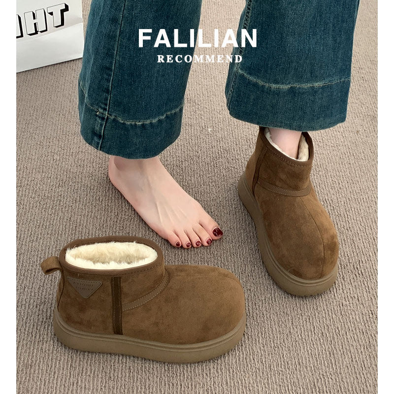 卡皮巴拉大头雪地靴女2025秋冬季保暖增高厚底加绒勃肯棉鞋子防水,淘宝优惠券,粉丝福利购,淘宝优惠卷