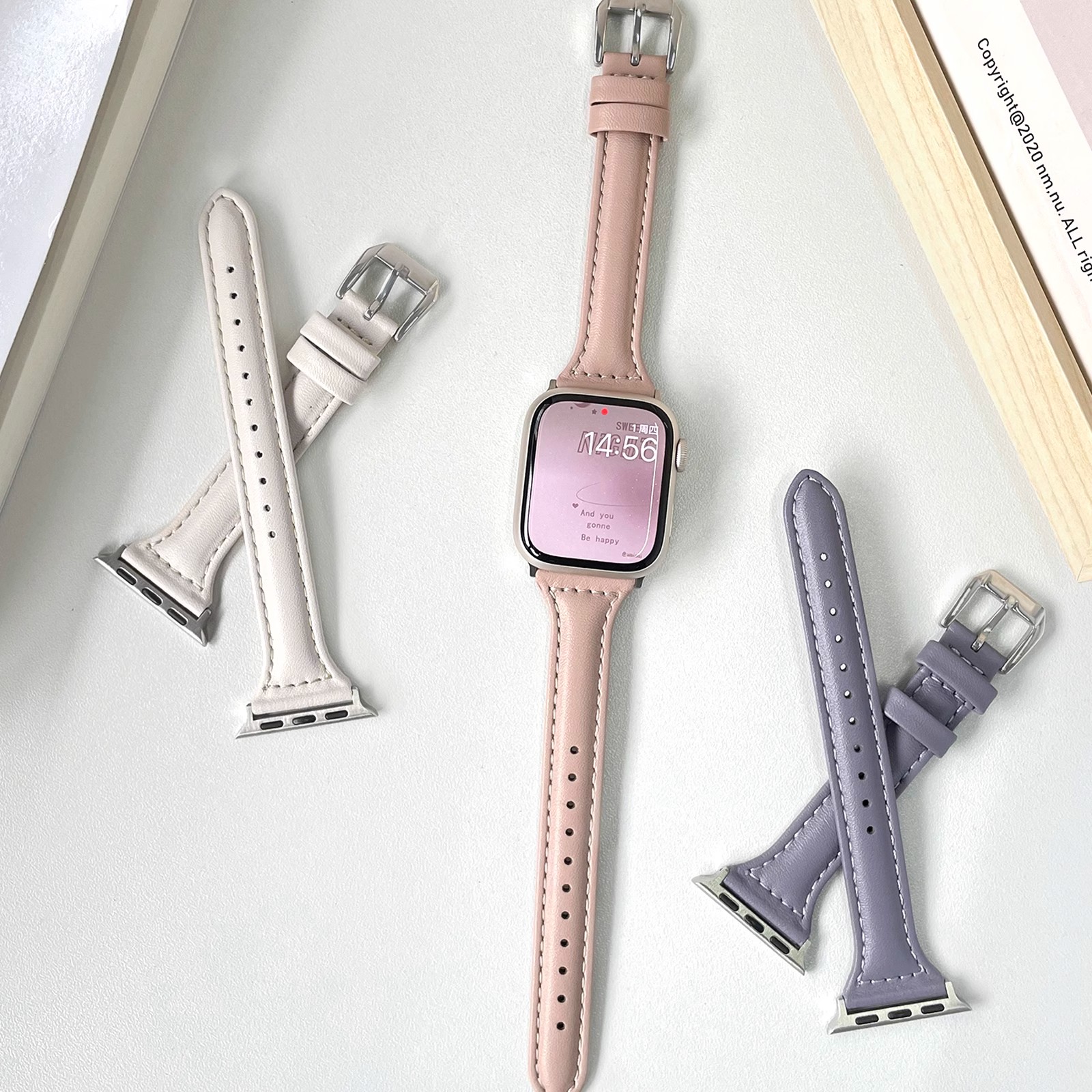 适用iwatch8表带applewatch9苹果S9手表S8真皮S7夏天7个性SE小众新品S10女生10高级ultra智能watch运动新款 - 图0