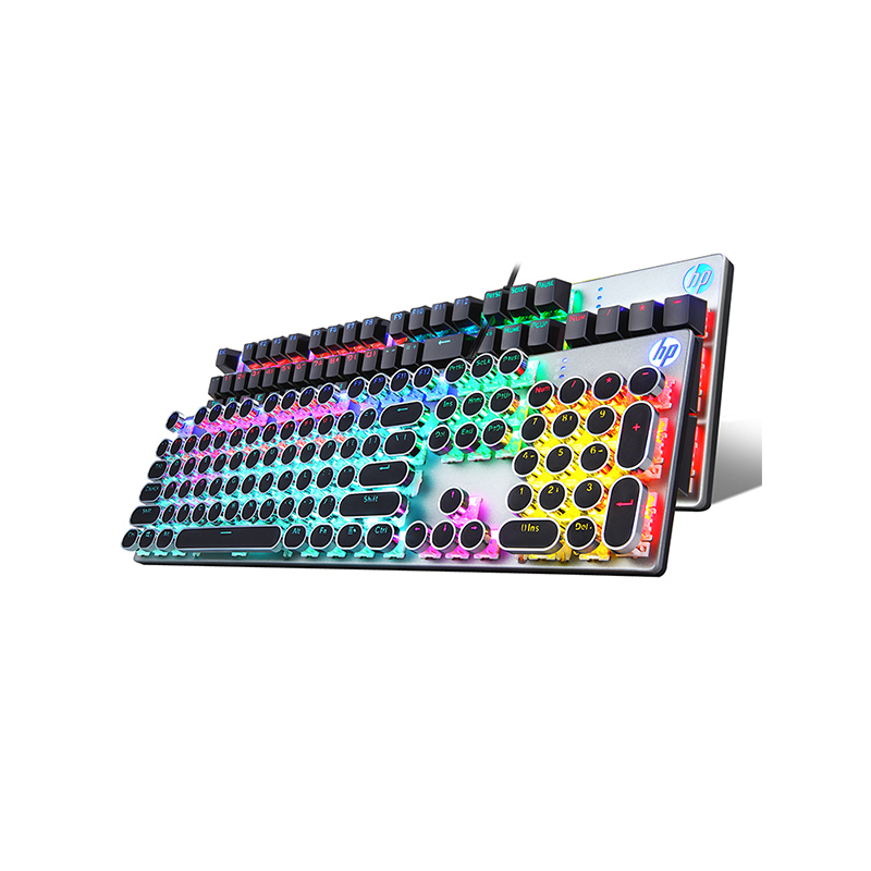 HP惠普真机械键盘鼠标青轴蒸汽朋克男女办公吃鸡游戏电竞专用茶轴 - 图3