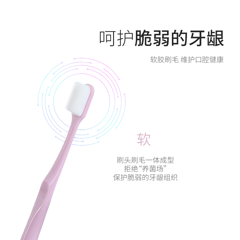 天天特卖工厂店日式纳米牙刷成人款家用硅胶去牙渍抑菌家庭装男女情侣软毛牙刷2