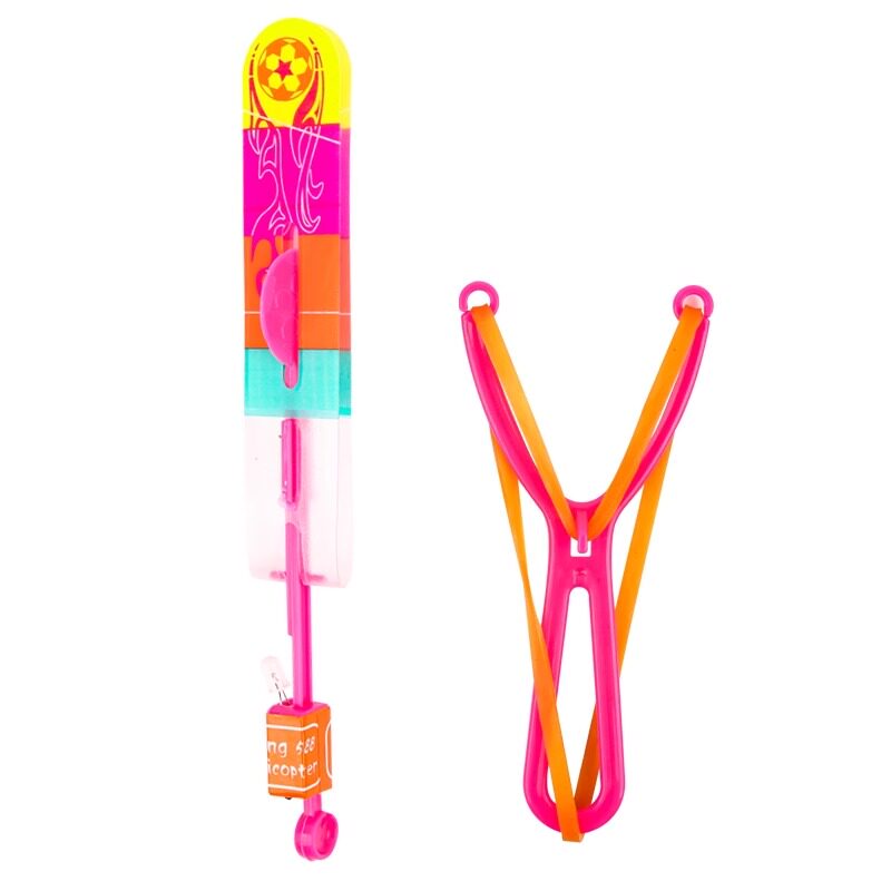 大号双闪发光弹弓飞箭飞天弹射恐龙竹蜻蜓飞行器户外儿童玩具地摊