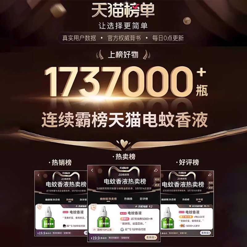 电热蚊香液家用插电式补充液无味婴儿孕妇用灭防驱蚊水神器非无毒