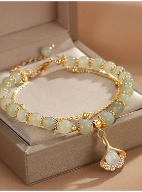 新中式水晶手链步步高升手链女东陵石轻奢情人节送女友老婆礼物