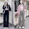 Pregnant women's trousers, spring and autumn style wide-leg trousers that do not tighten the belly, 2025 new style non-supporting casual trousers for small people
