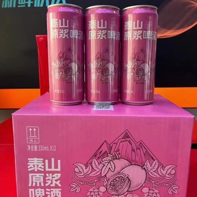 泰山啤酒原浆啤酒330ml*12听百香果味整箱德国精酿工艺 - 图2