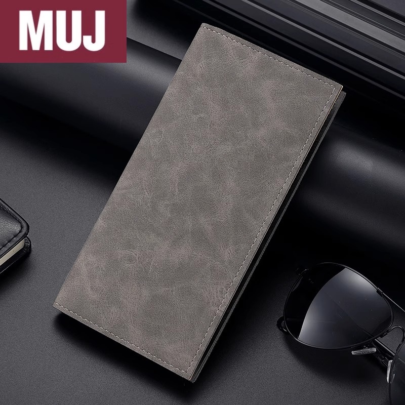 日本进口卡包钱包一体男士超薄长款皮夹软皮钱夹多卡位皮夹子新款 - 图0